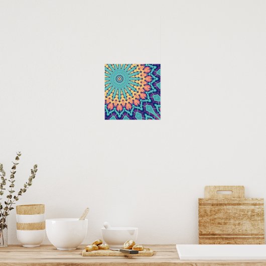 Turquoise Abstract Poster (Keuken)