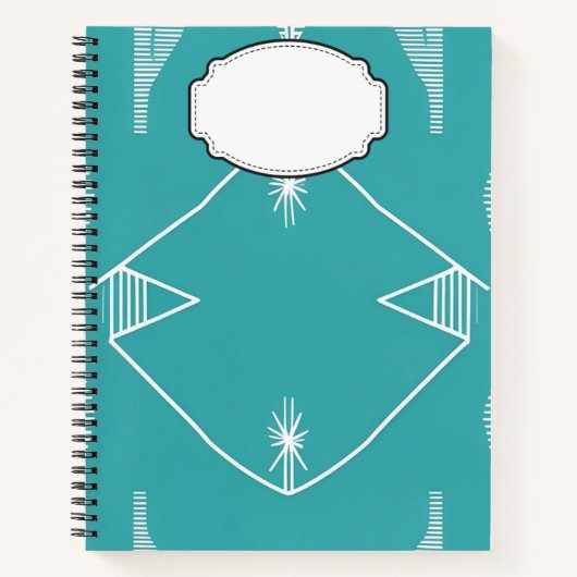 Turquoise Abstract spiraal Notitieboek (Voorkant)