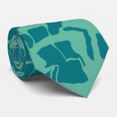 Turquoise abstract stropdas (Opgerold)