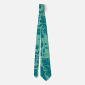 Turquoise abstract stropdas (Achterkant)