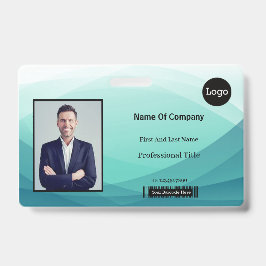 Turquoise Abstract Zakelijke Foto Identificatie ID Badge