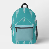 Turquoise Abstracte Cut & Sew Bag voor School Bedrukte Rugzak (Voorkant)