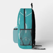 Turquoise Abstracte Cut & Sew Bag voor School Bedrukte Rugzak (Rechts)