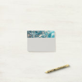 Turquoise Abstracte Gepersonaliseerde Post it Note (Op bureau)