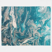 Turquoise Abstracte grote fleece deken (Voorkant (Horizontaal))