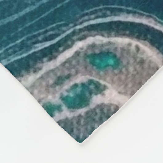 Turquoise Abstracte grote fleece deken (Hoek)