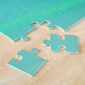Turquoise Abstracte Kwaststreken Verlopen Ombre Legpuzzel (Zijkant)