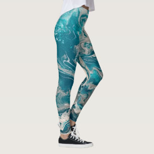 Turquoise Abstracte Leggings