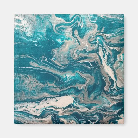 Turquoise Abstracte magneet (Voorkant)