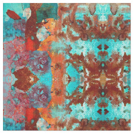 Turquoise Abstracte Stof