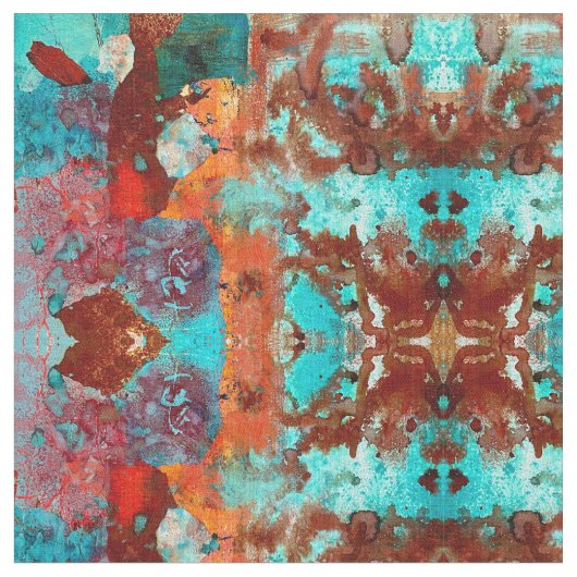 Turquoise Abstracte Stof (Close Up)