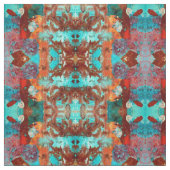 Turquoise Abstracte Stof (Swatch)