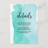 Turquoise Abstracte strepen | Wedding Guest Detail Informatiekaartje (Voorkant)