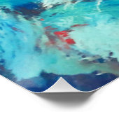 Turquoise Acrylschilder de Abstracte kunst Perfect Poster (Hoek)