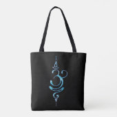 Turquoise Ademhalen Tote Bag (Achterkant)