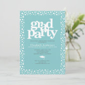 Turquoise afstudeerder partij vet typografie moder kaart (Staand voorkant)