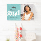 Turquoise afstuderen foto grijs pet vet modern spandoek (Insitu)