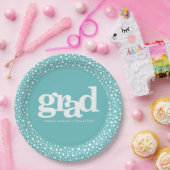 Turquoise afstuderen gewaagde moderne eenvoudige t papieren bordje (Feest)