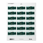 Turquoise agaat geode monogram kaars zeep label (Full Sheet)