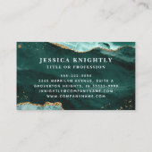 Turquoise Agaat Gold Glitter Script Monogram Foto Visitekaartje (Achterkant)