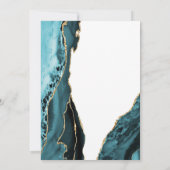 Turquoise Agaat Wit Goud 40e Verjaardag Kaart (Achterkant)