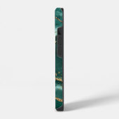 Turquoise Agate Geode Gouden Glitter Script Naam iPhone Hoesje (Linkerkant)