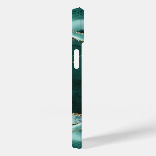 Turquoise Agate Geode Monogram Naam Gold Glitter Case-Mate iPhone Case (Achterkant / Rechts)