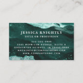 Turquoise Agate Glitter Script Monogram Visitekaartje (Achterkant)