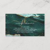 Turquoise Agate Gold Glitter Script 5 Punch Klantenkaartje (Achterkant)