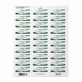 Turquoise Agate Gold Glitter Script Monogram Etiket (Full Sheet)