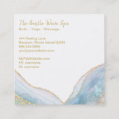 *~* Turquoise AGATE Gold Glitter Visitekaartje (Achterkant)