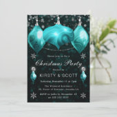Turquoise Agate Kringels Kerst Diner Feest Kaart (Staand voorkant)