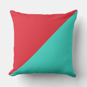 Turquoise & Alizarin crimson Solid Color Kussen
