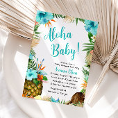 Turquoise Aloha Baby shower, Hawaiian Luau Kaart