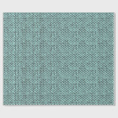 Turquoise and Charcoal Knit Pattern Wrapping Paper Cadeaupapier (Vlak)