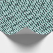 Turquoise and Charcoal Knit Pattern Wrapping Paper Cadeaupapier (Hoek)
