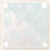  Turquoise and Copper Dandelions Glazen Onderzetter (Achterkant)