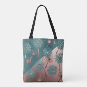  Turquoise and Copper Dandelions Tote Bag (Achterkant)