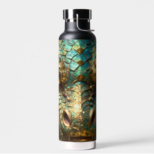 Turquoise and Gold Dragon Face Waterfles (Links)