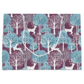 Turquoise and Purple Deer Village Holiday  Groot Cadeauzakje (Voorkant)