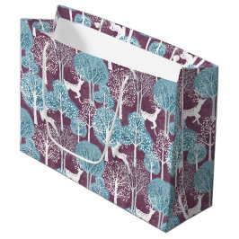 Turquoise and Purple Deer Village Holiday  Groot Cadeauzakje