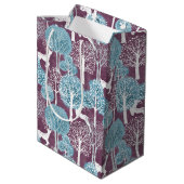 Turquoise and Purple Deer Village Holiday Medium Cadeauzakje (Achterkant Gekanteld)