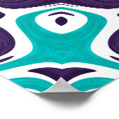 Turquoise and Purple Modern Mandala Pattern Poster (Hoek)