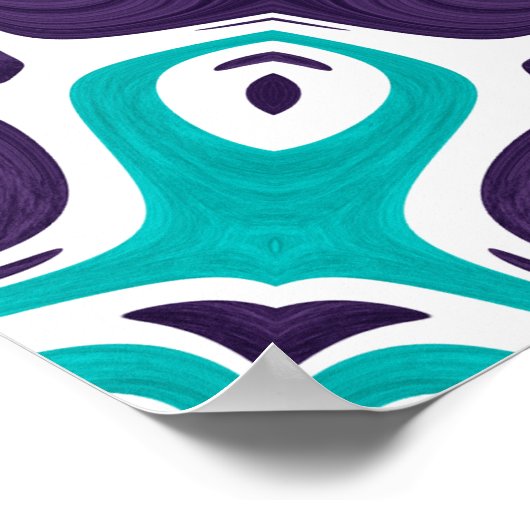 Turquoise and Purple Modern Mandala Pattern Poster (Hoek)