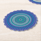 Turquoise and teal blue mandala  kartonnen onderzetters (Gekanteld)