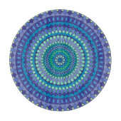 Turquoise and teal blue mandala snijplank (Voorkant)