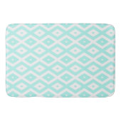 Turquoise and white diamond pattern badmat (Voorkant)