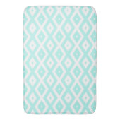 Turquoise and white diamond pattern badmat (Voorkant Verticaal)