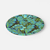 Turquoise anemones, een William Morris bloemontwer Papieren Bordje (Gekanteld)