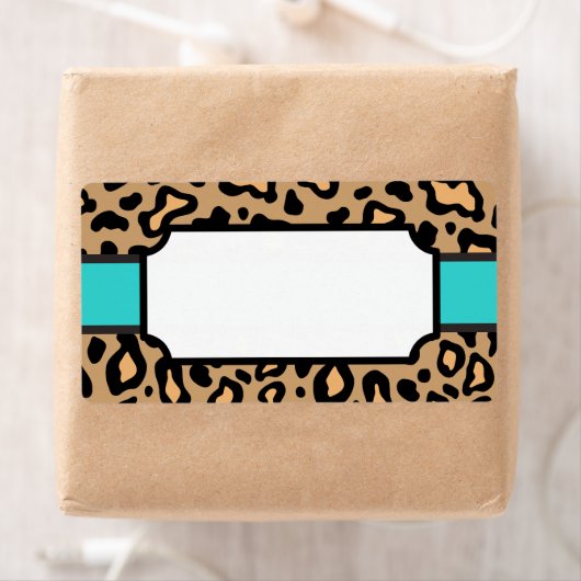 Turquoise Animal Leopard Print Labels (Insitu)